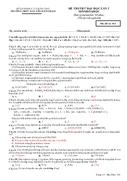 Đề 33 thi thử đại học lần 2 môn hóa học thời gian làm bài: 90 phút