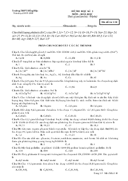 Đề 4 thi học kì 2 môn : hoá học thời gian làm bài: 60 phút