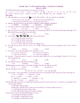 Đề 4 thi thử tuyển sinh đại học, cao đẳng năm 2010 môn thi : hoá