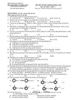 Đề 4 thi tuyển sinh đại học 2010 môn thi: hoá học –khối a