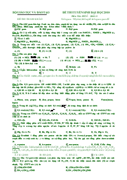 Đề 4 thi tuyển sinh đại học 2010 môn thi: hoá – khối a thời gian: 90 phút, không kể thời gian giao đề