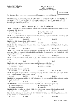 Đề 5 thi học kì 2 môn : hoá học thời gian làm bài: 60 phút