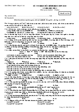 Đề 5 thi học kì 2 năm học 2009-2010 môn hoá học lớp 12 thời gian làm bài: 45 phút