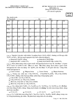 Đề 5 thi tháng lần 2 -Năm 2010 môn hóa 12 thời gian làm bài: 60 phút
