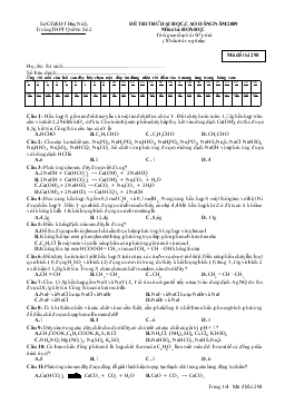 Đề 5 thi thử đại học, cao đẳng năm 2009 môn thi: hoá học thời gian làm bài: 90 phút