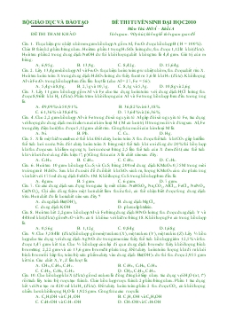 Đề 5 thi tuyển sinh đại học 2010 môn thi: hoá – khối a thời gian: 90 phút, không kể thời gian giao đề