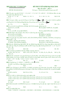 Đề 6 thi tuyển sinh đại học 2010 môn thi: hoá – khối a thời gian: 90 phút, không kể thời gian giao đề