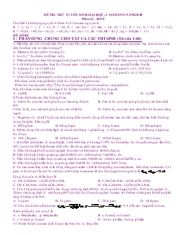 Đề 8 thi thử tuyển sinh đại học, cao đẳng năm 2010 môn thi : hoá