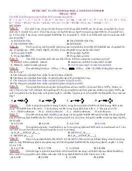 Đề 9 thi thử tuyển sinh đại học, cao đẳng năm 2010 môn thi : hoá