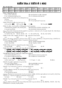 Đề Kiểm tra 1 tiết số 2-Học kì 1