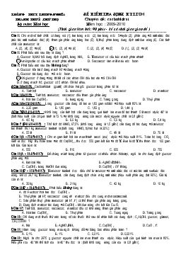 Đề kiểm tra định kỳ Chuyên đề: cacbohiđrat năm học : 2009-2010