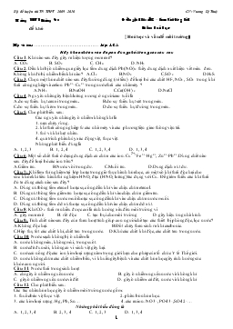 Đề luyện thi số 12 – làm bài 45 phút Môn: hoá học