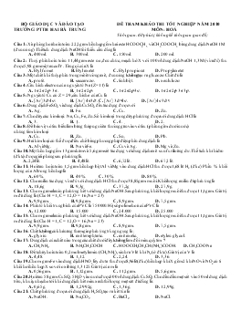Đề tham khảo thi tốt nghiệp năm 2010 môn: hoá thời gian: 60 phút