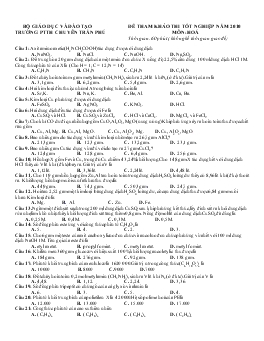Đề tham khảo thi tốt nghiệp năm 2010 môn: hoá thời gian: 60 phút