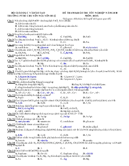 Đề tham khảo thi tốt nghiệp năm 2010 môn: hoá thời gian: 60 phút
