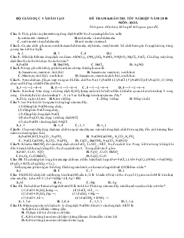 Đề tham khảo thi tốt nghiệp năm 2010 môn: hoá thời gian: 60 phút