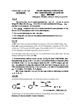 Đề thi chọn đội tuyển dự thi học sinh giỏi quốc gia năm 2005 môn thi: hoá học