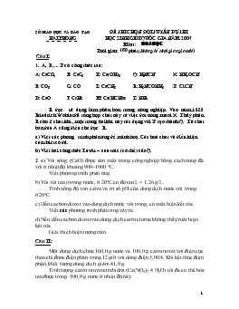 Đề thi chọn đội tuyển dự thi học sinh giỏi quốc gia năm 2005 môn: hoá học