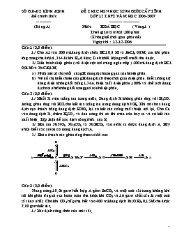 Đề thi chọn học sinh giỏi cấp tỉnh lớp 12 thpt năm học 2006-2007