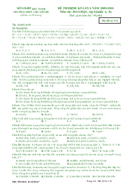 Đề thi định kì lần I, năm 2009-2010 môn thi: hoá học, lớp 12 (khối a, b) thời gian làm bài: 90 phút