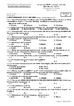 Đề thi học kỳ 2 năm học 2009-2010 môn : hoá học - khối 12 thời gian làm bài: 60 phút