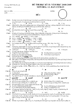 Đề thi học kỳ II - Năm học 2008- 2009 môn hóa 12 - ban cơ bản