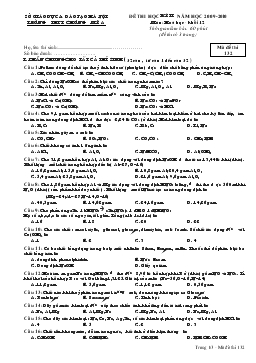 Đề thi học kỳ II năm học 2009-2010 môn : hoá học - khối 12 thời gian làm bài: 60 phút