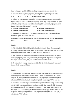 Đề thi học sinh giỏi hóa lần 1