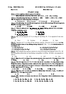 Đề thi học sinh giỏi lớp 10 (thời gian 135 phút) môn: hoá học