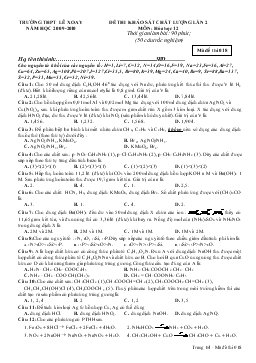 Đề thi khảo sát chất lượng lần 2 môn: hóa học 12 thời gian làm bài: 90 phút