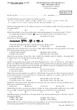 Đề thi khảo sát Chuyên đề lần 1 môn : hóa học-Lớp 12. thời gian làm bài: 90phút