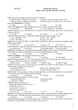 Đề thi môn: hoá học (dành cho thí sinh ban khoa học tự nhiên)