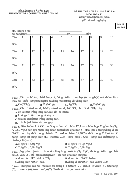 Đề thi tháng lần 2 -Năm 2010 môn hóa 12 thời gian làm bài: 60 phút