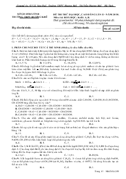 Đề thi thử đại học, cao đẳng lần 2 - Năm 2010. môn thi: hoá học; khối: a, b