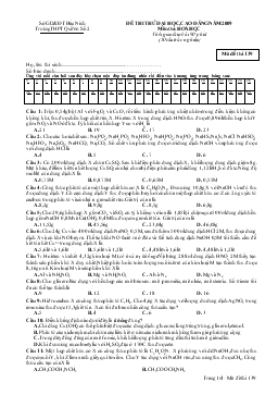 Đề thi thử đại học, cao đẳng năm 2009 môn thi: hoá học thời gian làm bài: 90 phút