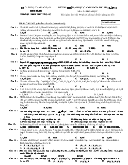 Đề thi thử đại học, cao đẳng năm 2010 ( lần 2 ) môn thi: hóa học