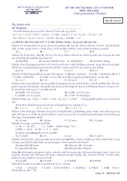 Đề thi thử đại học lần 1 năm 2010 môn: hóa học (thời gian làm bài: 90 phút)