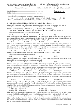 Đề thi thử đại học lần III năm 2010 môn thi: hoá học