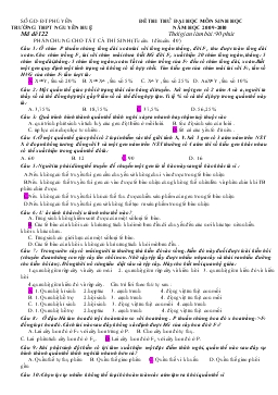 Đề thi thử đại học môn sinh học năm học 2009-2010 thời gian làm bài: 90 phút