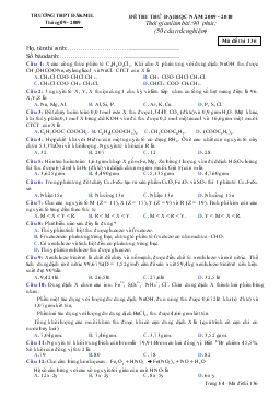 Đề thi thử đại học năm 2009 - 2010 thời gian làm bài: 90 phút
