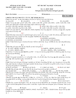Đề thi thử đại học năm 2010 môn thi: hoá học thời gian làm bài 90 phút