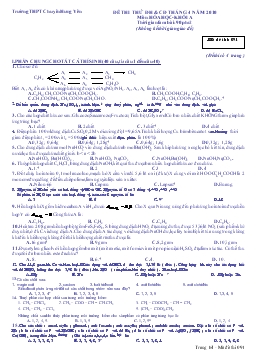 Đề thi thử đại học và cao đẳng tháng 4 năm 2010 môn: hóa học- Khối a thời gian làm bài: 90 phút