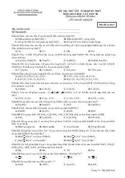 Đề thi thử tốt nghiệp bt-Thpt môn:hoá học lần 4 thời gian làm bài: 60 phút