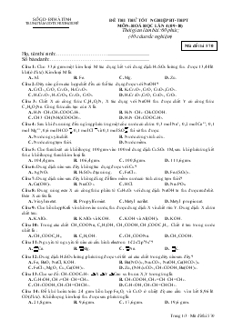 Đề thi thử tốt nghiệp bt-Thpt môn:hoá học lần 4 thời gian làm bài: 60 phút