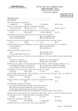 Đề thi thử tốt nghiệp bt-Thpt môn:hoá học lần 5 thời gian làm bài: 60 phút