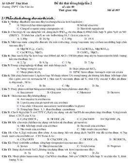Đề thi thử tốt nghiệp lần 2 Thời gian: 60 phút