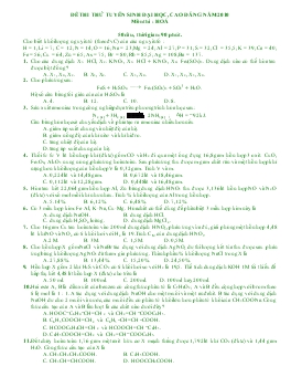 Đề thi thử tuyển sinh đại học, cao đẳng năm 2010 môn thi : hoá 50 câu, thời gian: 90 phút