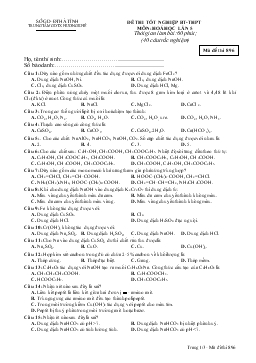 Đề thi tốt nghiệp môn:hoá học lần 5 thời gian làm bài: 60 phút