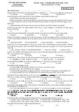 Đề thi trắc nghiệm môn hóa học 12b1 thời gian làm bài: 45 phút
