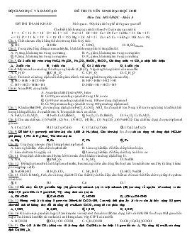 Đề thi tuyển sinh đại học 2010 môn thi: hoá học – khối a